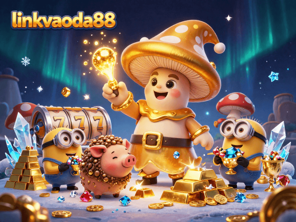 Spin the slots with linkvaoda88 while magical treasures overflow in this dazzling casino scene.
