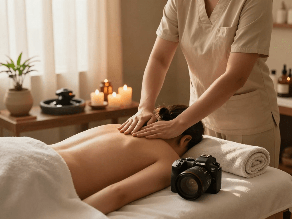 Experience 일산출장안마 with a peaceful massage therapy scene in a serene spa.