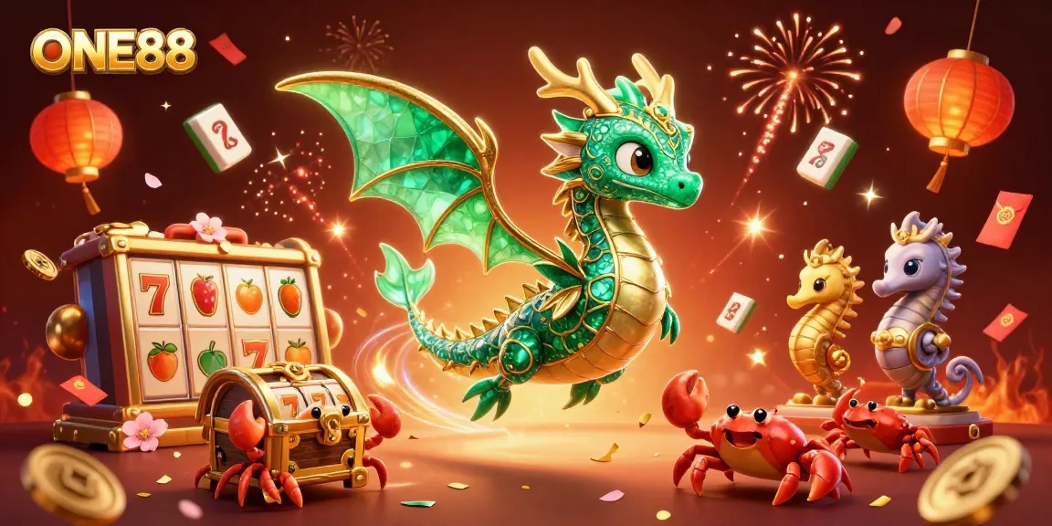 Engage in thrilling wins at ONE88 with vibrant imagery of fantasy sea characters and slot machines.