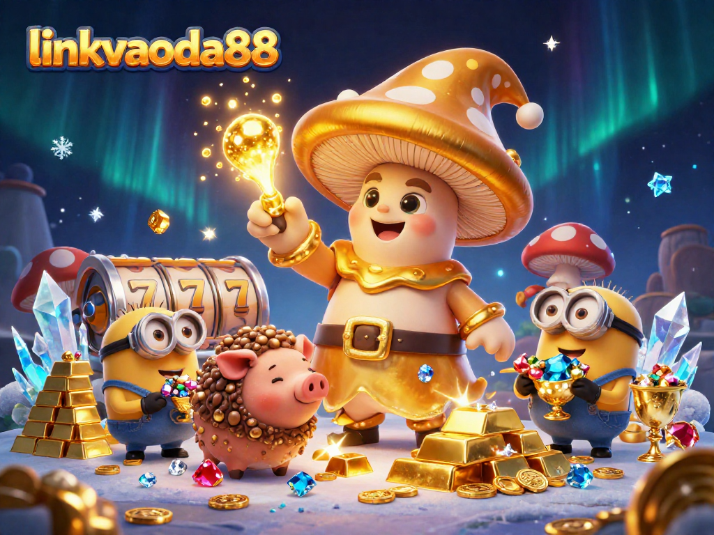 Spin the slots with linkvaoda88 while magical treasures overflow in this dazzling casino scene.