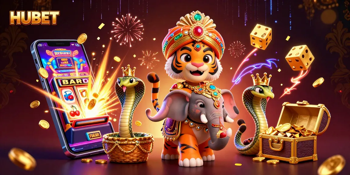 Experience the vibrant digital casino with HUBET's jewel-encrusted characters amidst a jackpot explosion.