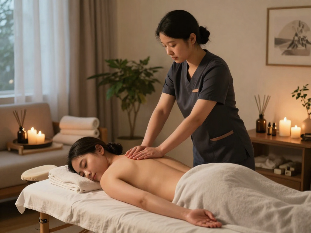 Enjoy a relaxing 강남출장안마 massage therapy session in a serene home spa atmosphere.