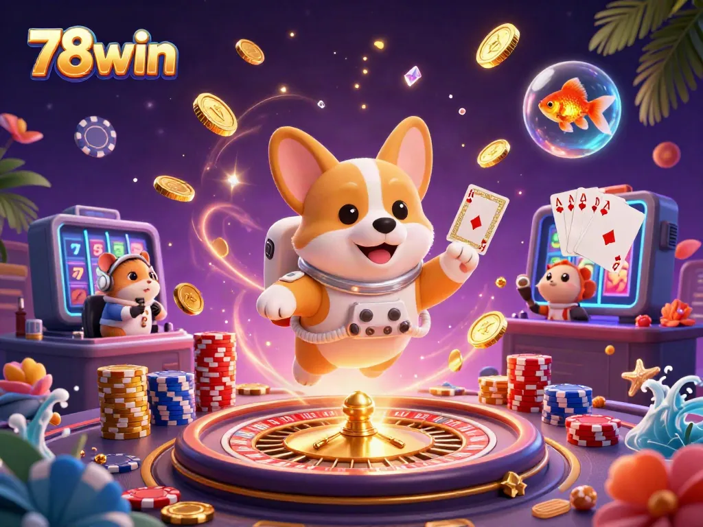Engage with 78win's thrilling casino scenes filled with vibrant characters and casino elements.