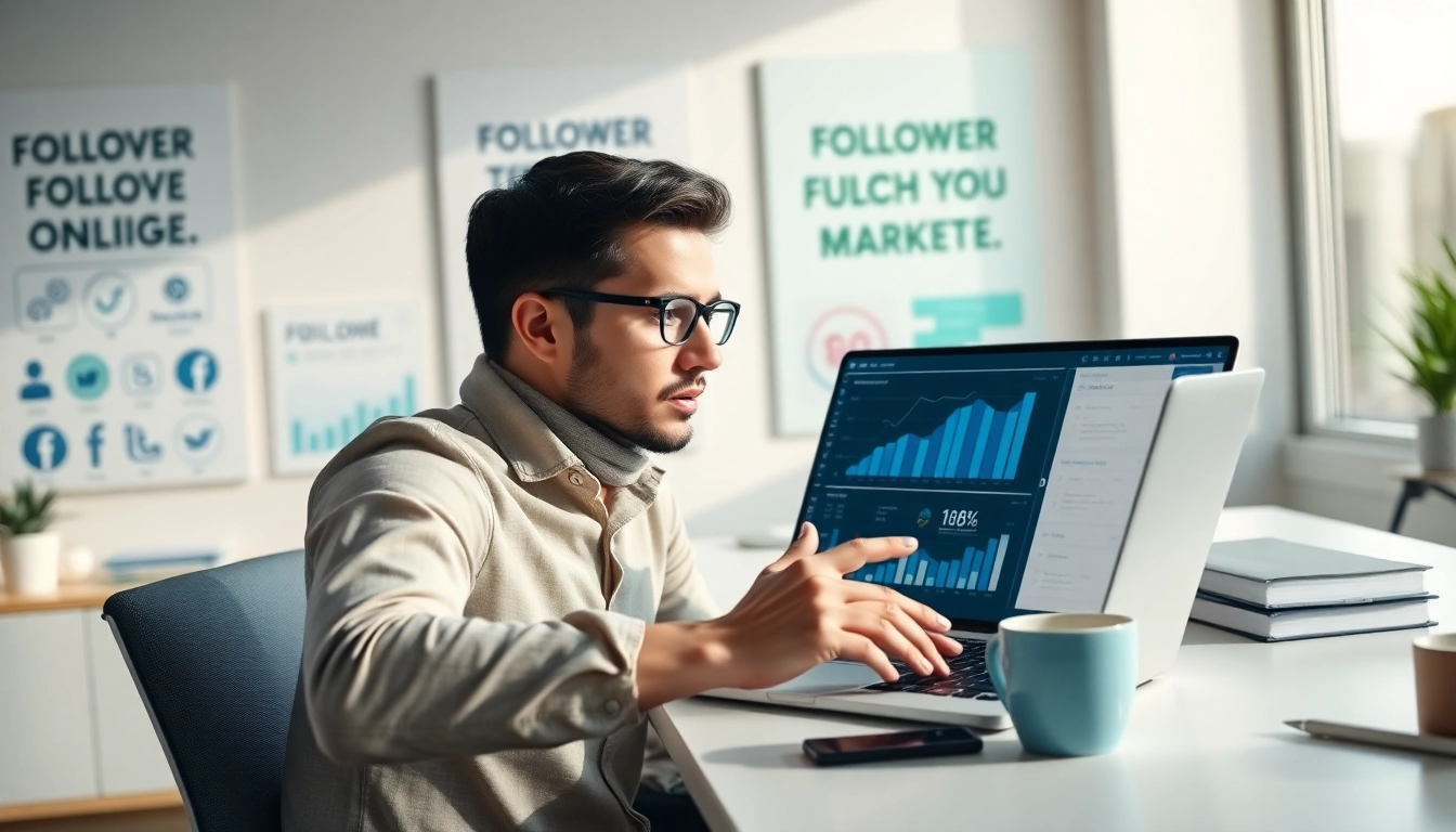 フォロワー購入のトレンドを分析しているマーケティングの専門家