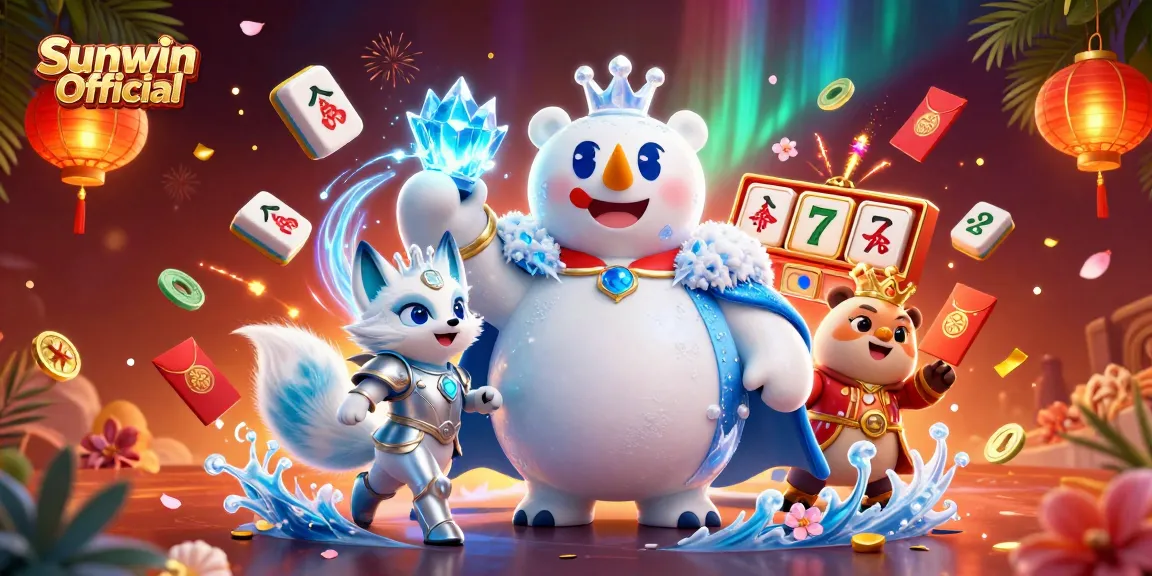 Experience thrilling wins with Sunwin Official in an engaging casino scene featuring polar bear royalty.