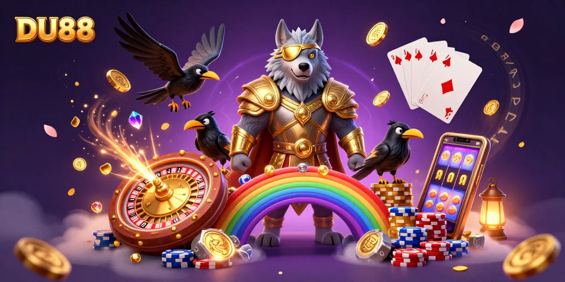 Experience the thrill of DU88 with a vibrant, detailed 3D casino scene full of excitement.