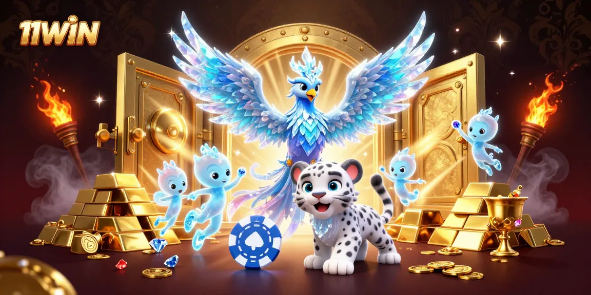 Experience the thrilling dynamics of 11WIN with vibrant characters and glittering casino elements.