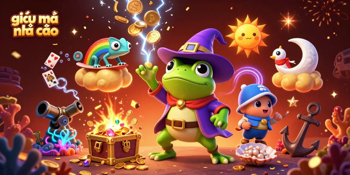 Experience the vibrant world of giải mã nhà cái with a magical storm of coins and casino elements.